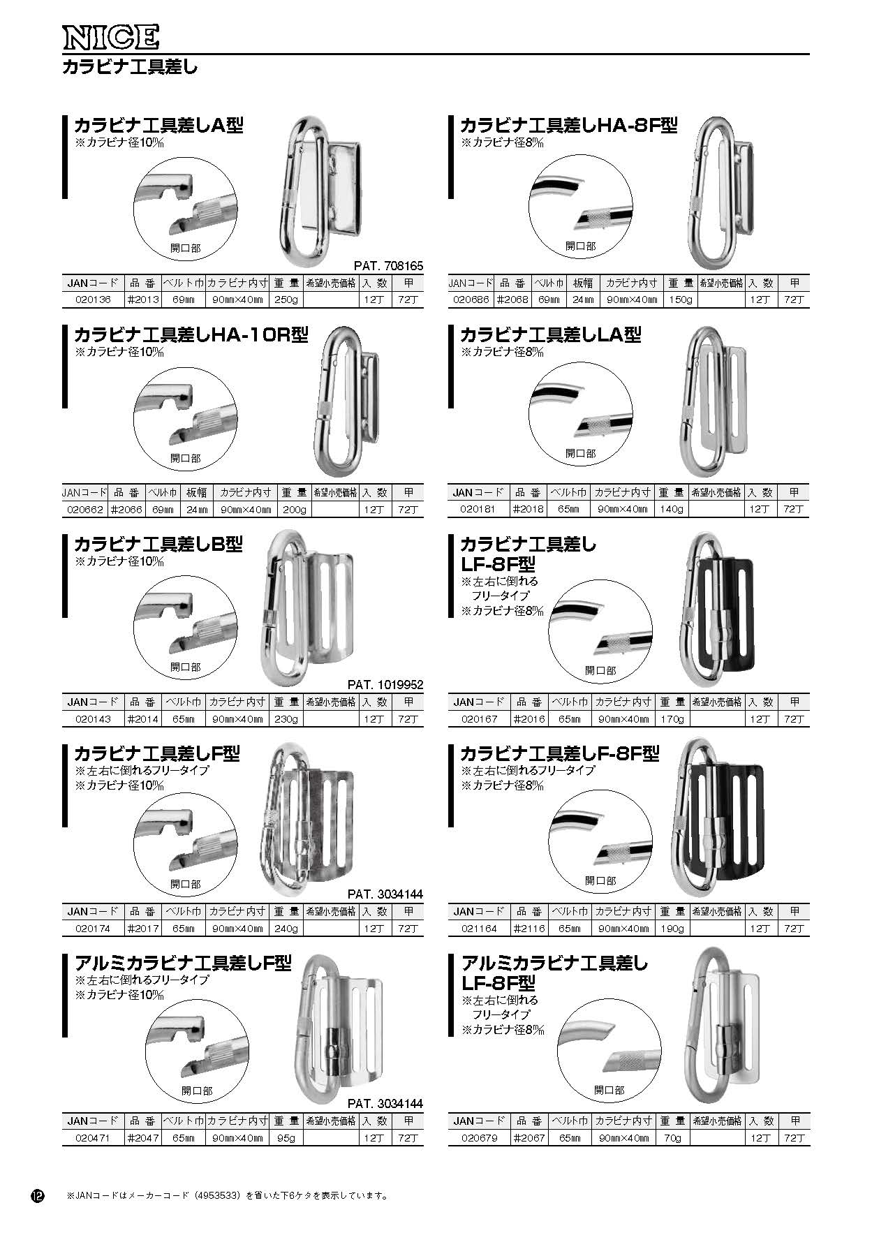 カラビナ工具差し